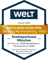 Siegel Die Welt: Beste Beratung zu Baufinanzierungen in Bayern
